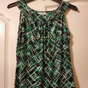 #273 Calvin Klein Green/Black/White Sleeveless Top